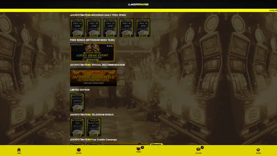 Jackpotmate88 Promotions